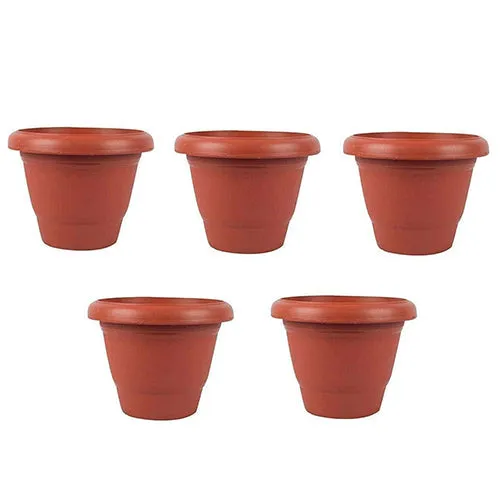 0822 Garden Heavy Plastic Planter Pot / Gamla  (Brown, Pack of 1)