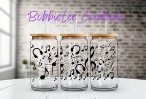 16oz Glass or Plastic Cup - Music Notes KKC