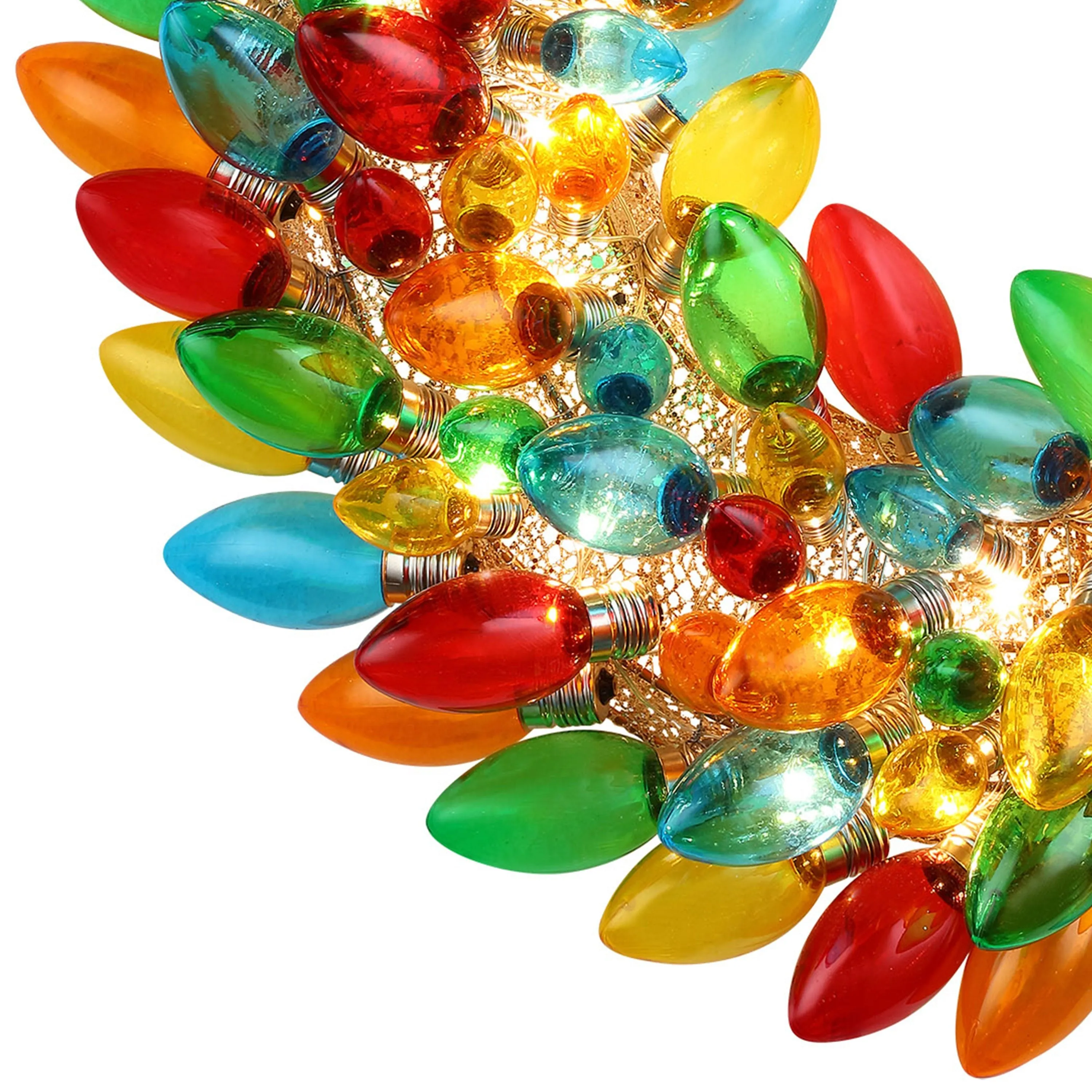 17 in. Retro C9 Bulb Wreath - Multi-Color