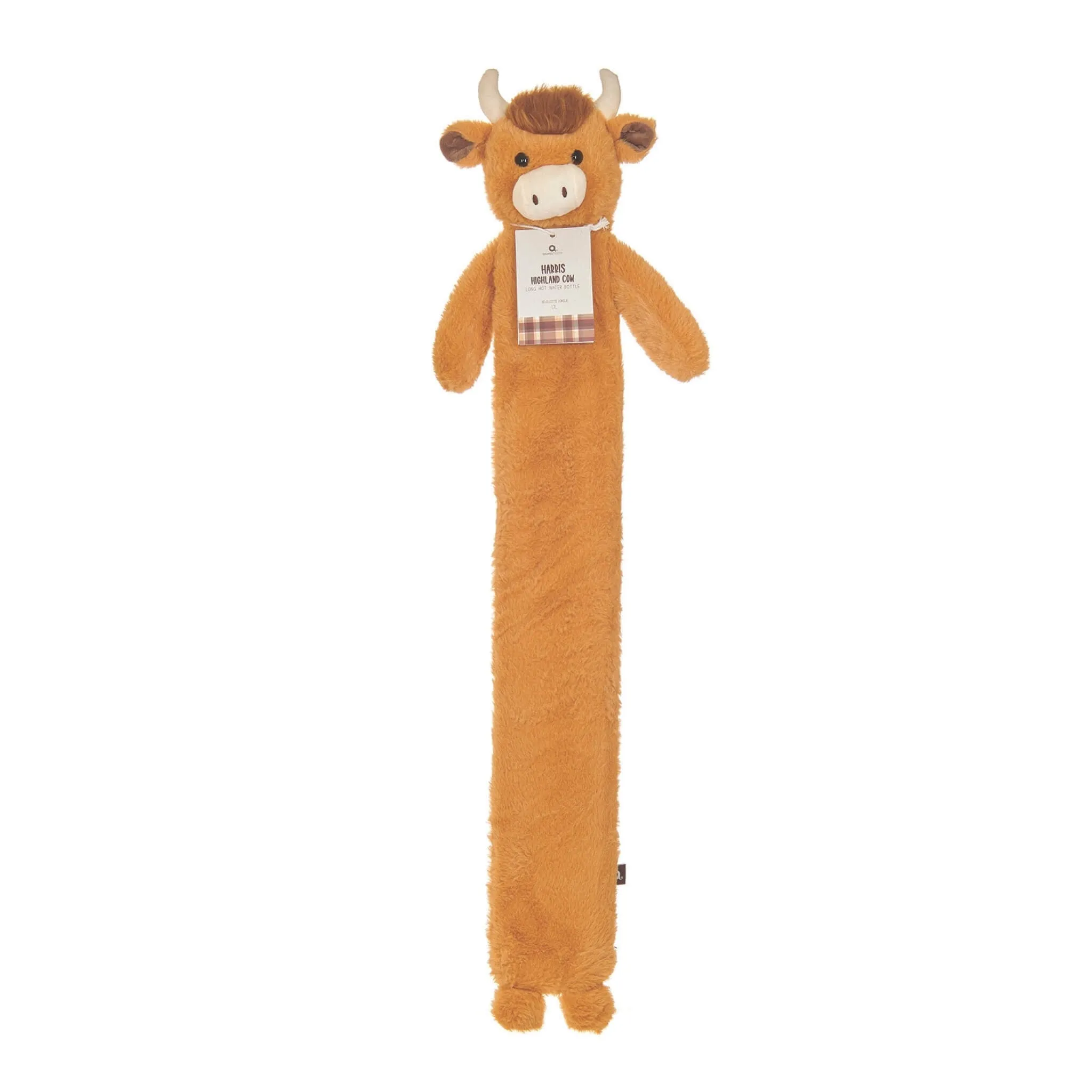 1.7 Litre Long Hot Water Bottle with Harris The Highland Cow Cover