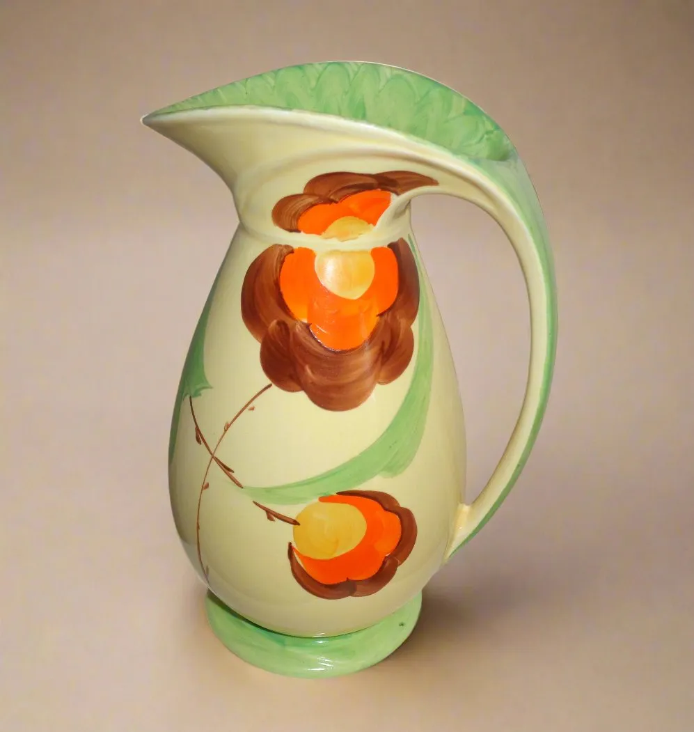 1930s Myott Son & Co Art Deco Chicken Neck Jug