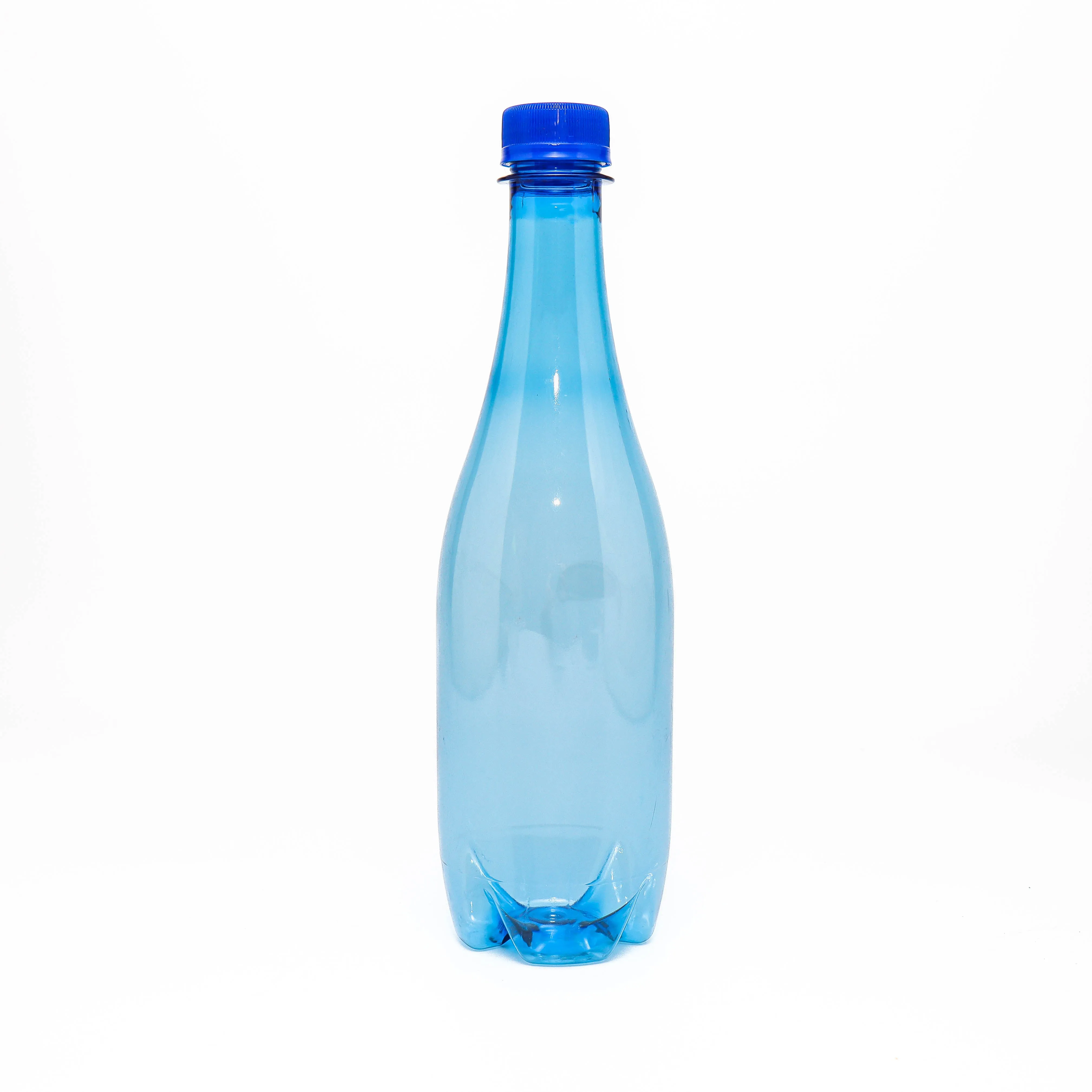 1L PET Plastic Teardrop Water Bottle Blue Lid BOT135