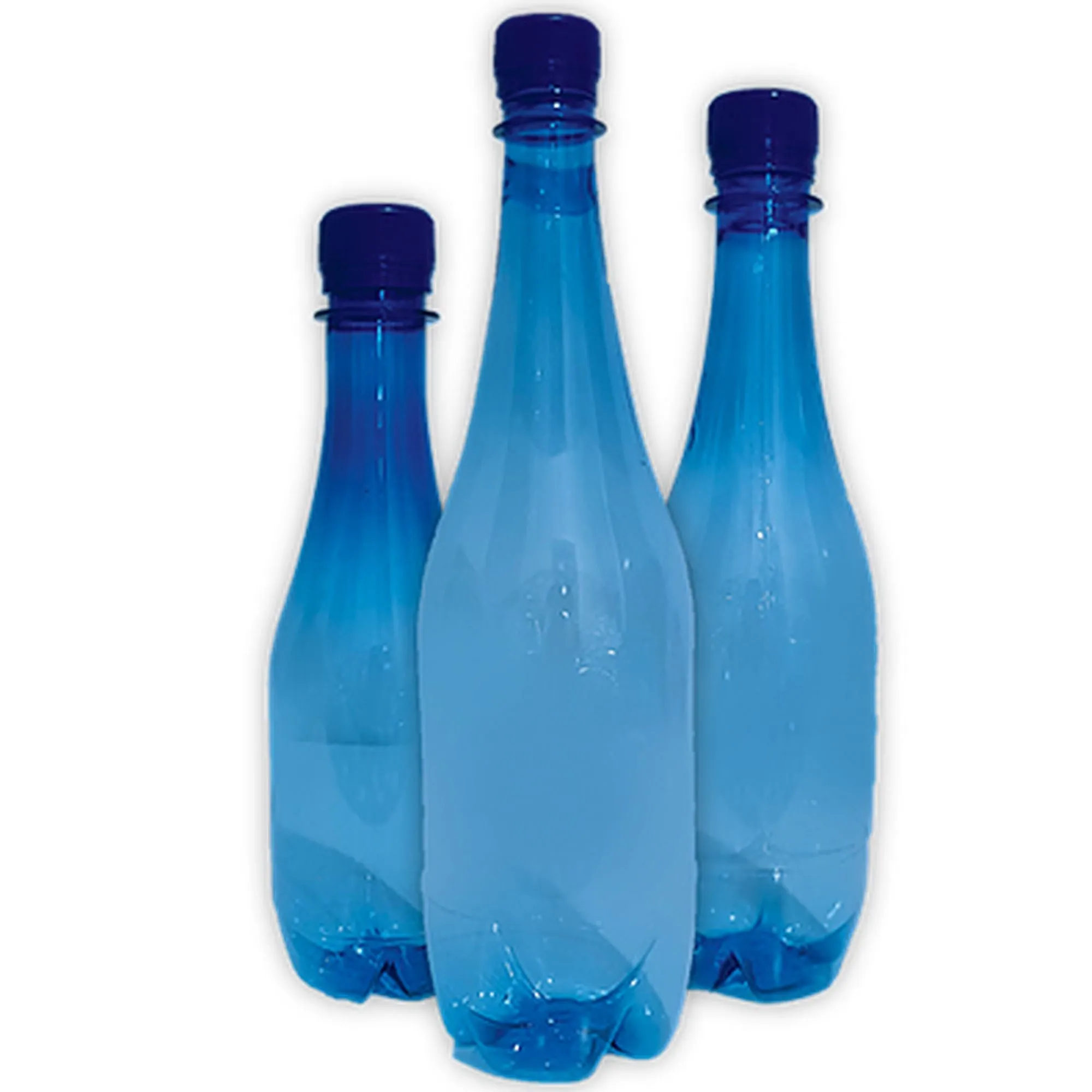 1L PET Plastic Teardrop Water Bottle Blue Lid BOT135