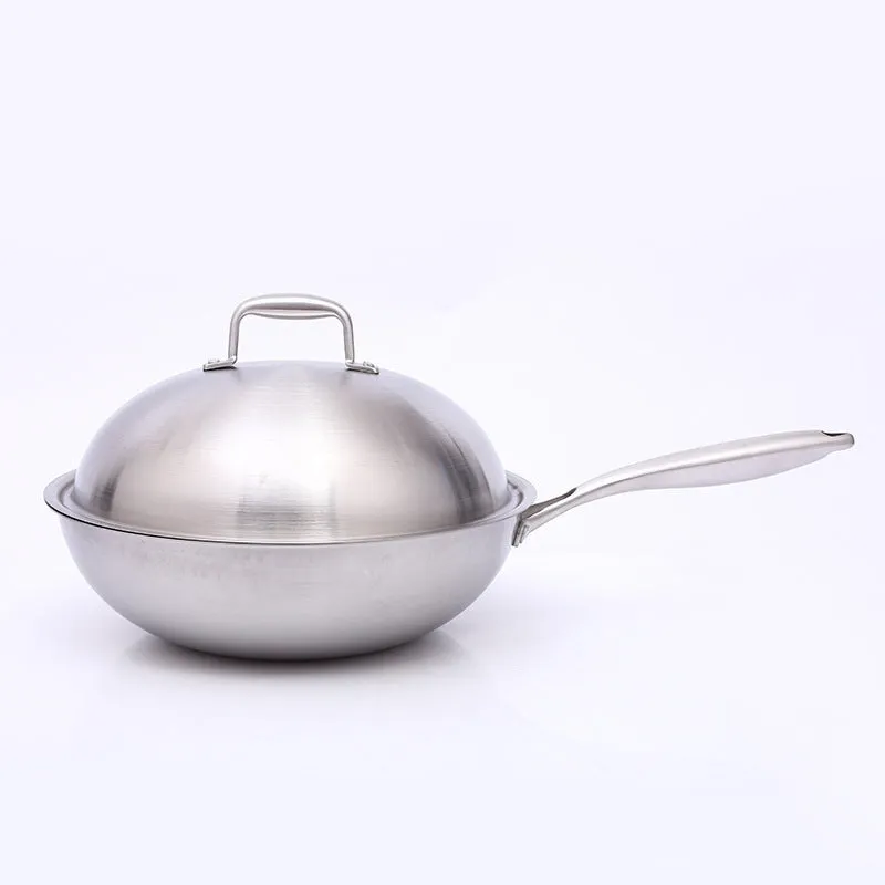 304 Stainless Steel Non Stick Pan Flat Wok