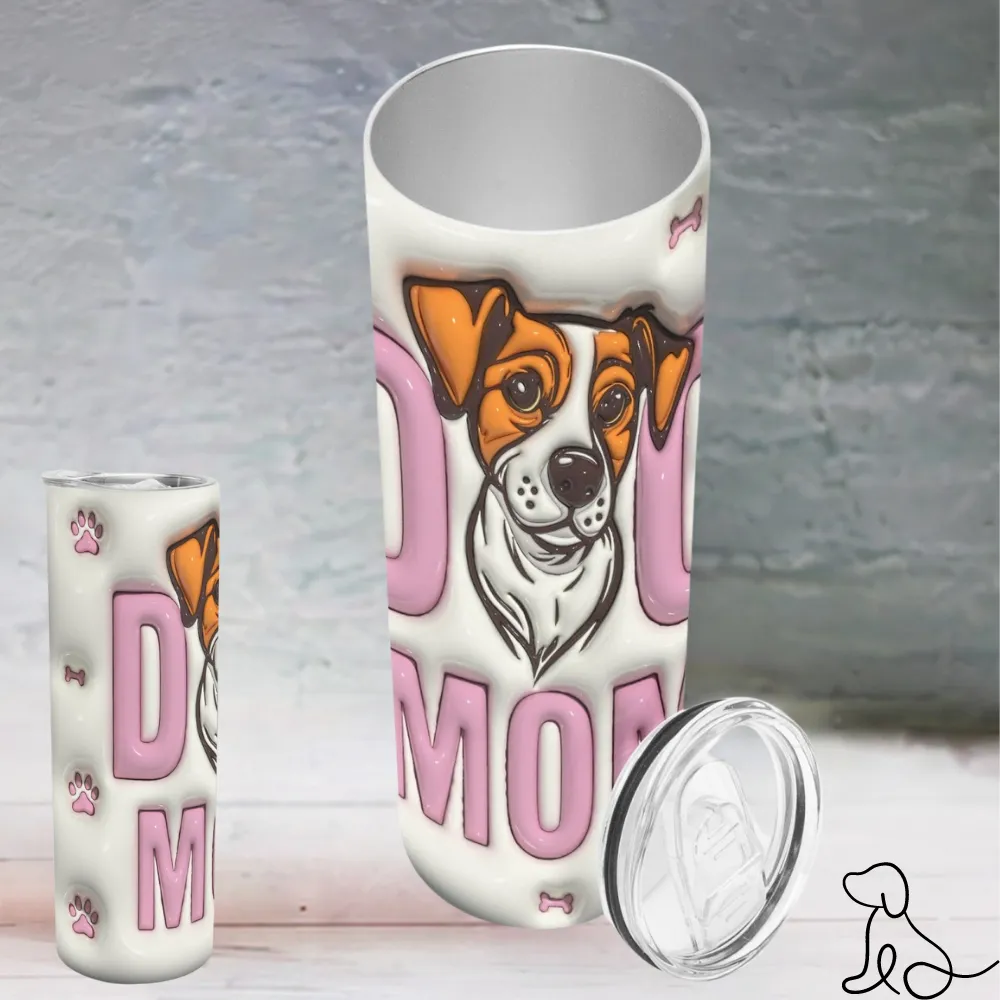 3D Dog Mom with Pup | Straight Skinny Tumbler