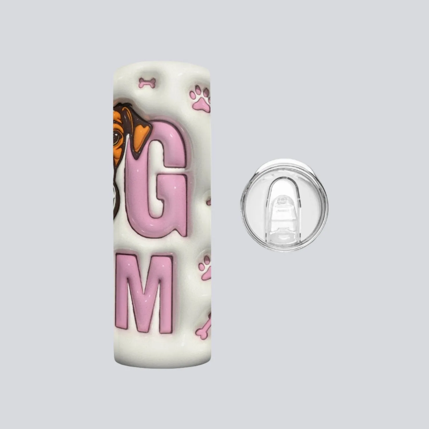 3D Dog Mom with Pup | Straight Skinny Tumbler