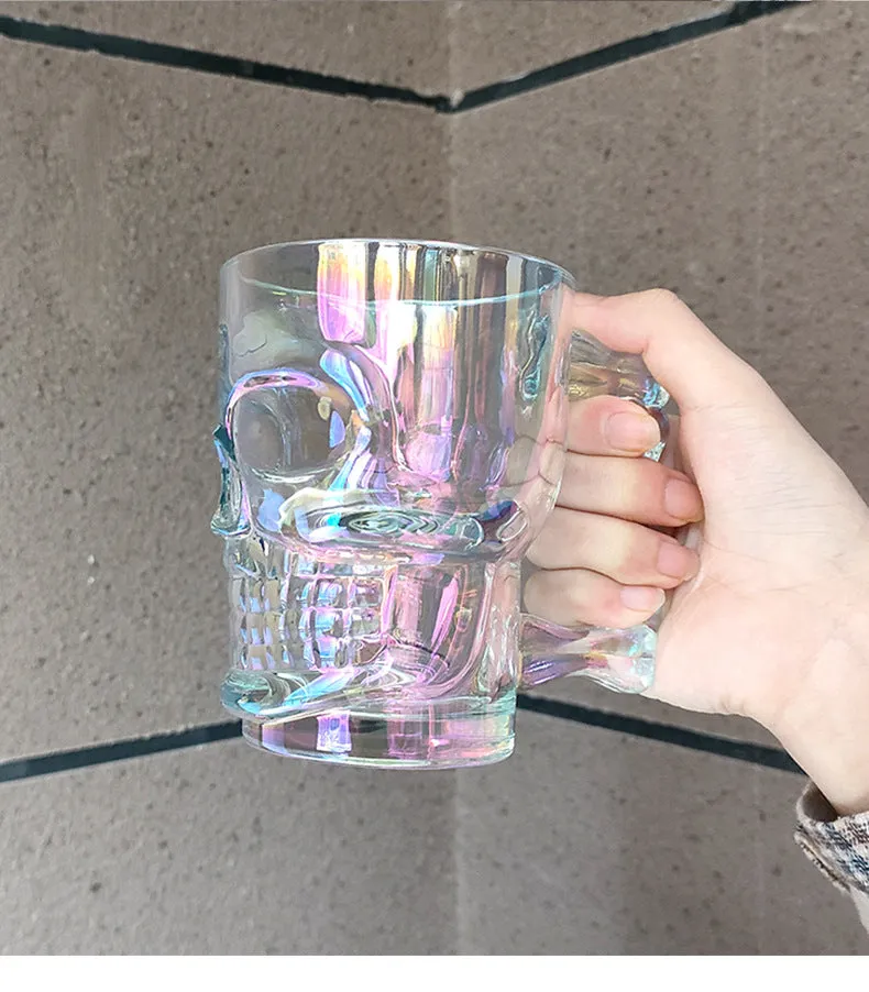 400ml Glass Skull Handle Cup Skull Headband