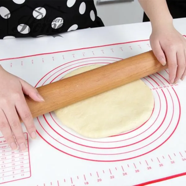 50x60cm Non-Stick Silicone Baking Mat Pizza Dough Maker Pastry Kitchen Rolling Mat Pad Sheet Tray Accessory Baking - Red