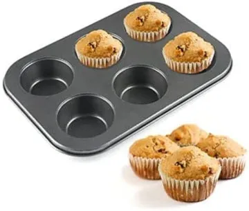 6 in 1 Round Brown Muffin & Cupcake Baking Tray – Non-Stick Baking Tool BT165