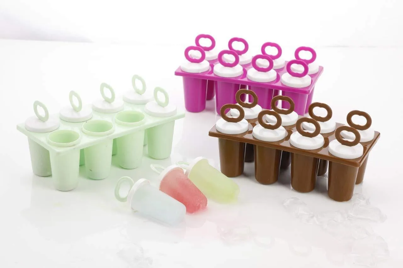 757_Plastic Ice Tray Candy Maker Kulfi Maker Popsicle Mould Set