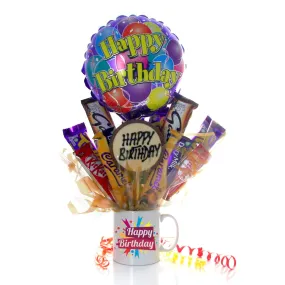 A Happy Birthday Surprise Chocolate Mug Bouquet