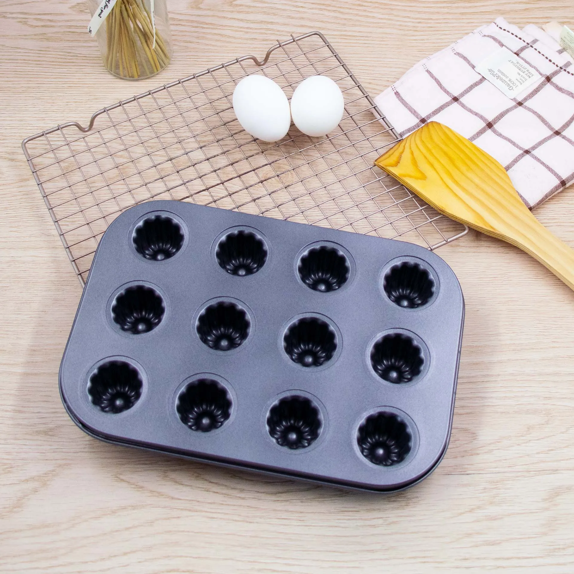 ALKO 12-cup non-stick Canelé Fluted Molds Baking Tray