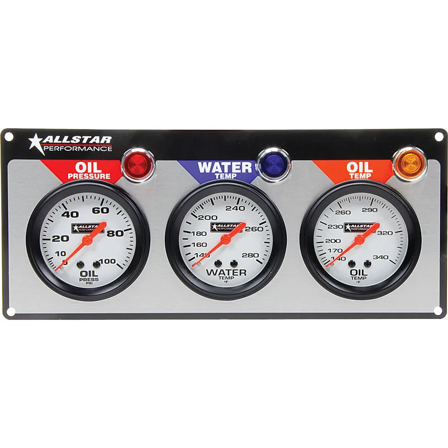 Allstar Performance 3 Gauge Panel (OP/WT/OT) - 2-5/8" Gauges