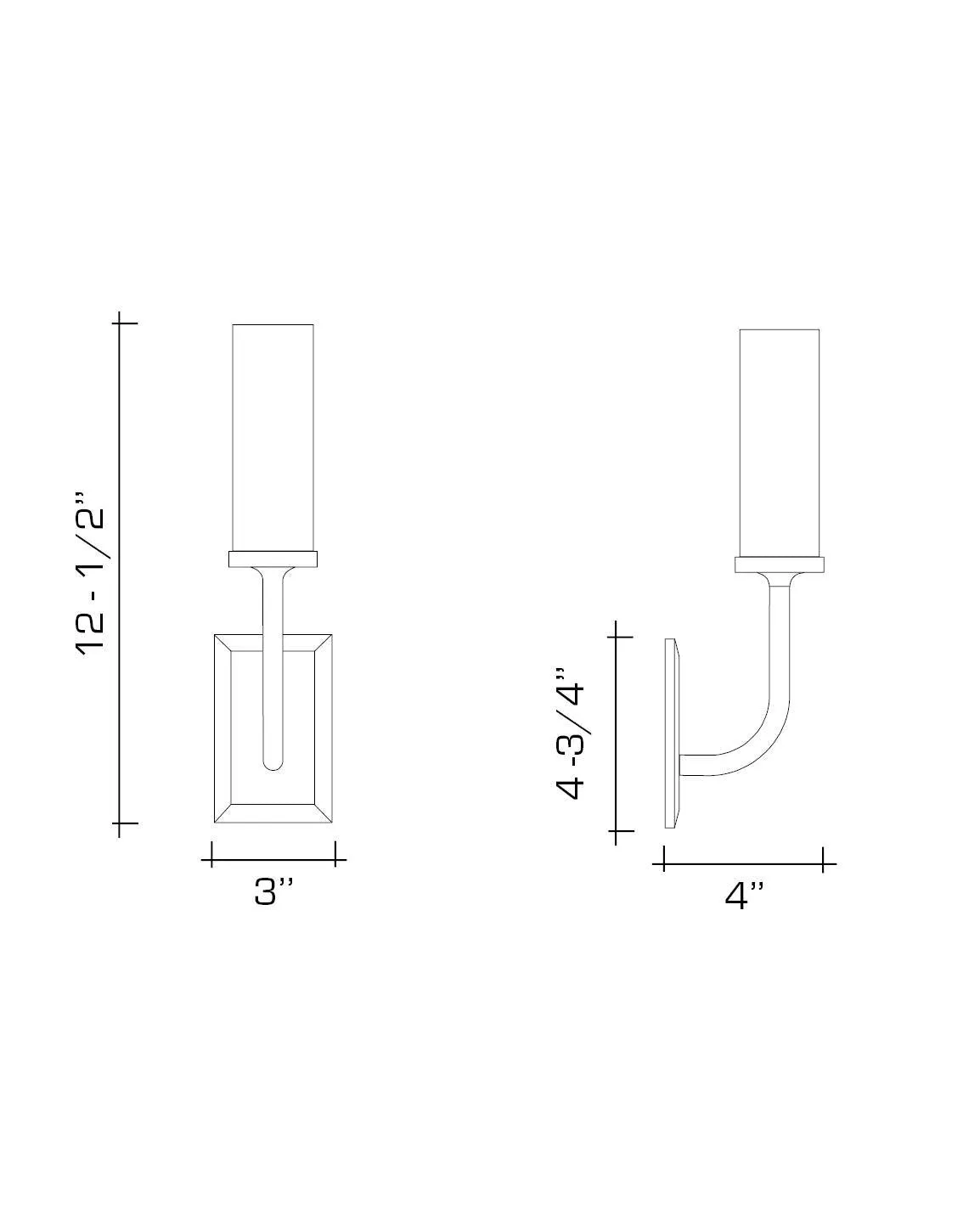 Aloysius Sconce with Glass Cylinder Shade