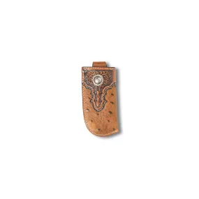 Ariat Vertical Ostrich Print Knife Sheath