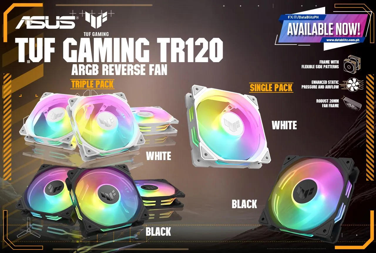 ASUS TUF Gaming TR120 WHITE 白色 ARGB 12cm Case Fan - 3xFan Kit 三風扇組合 (TH-ATTR36W)