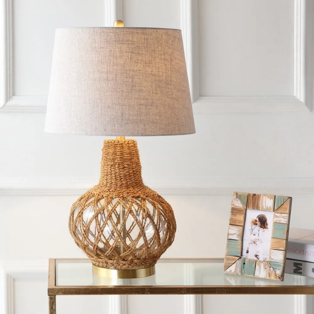 Avery 28.5" Glass /Rope LED Table Lamp