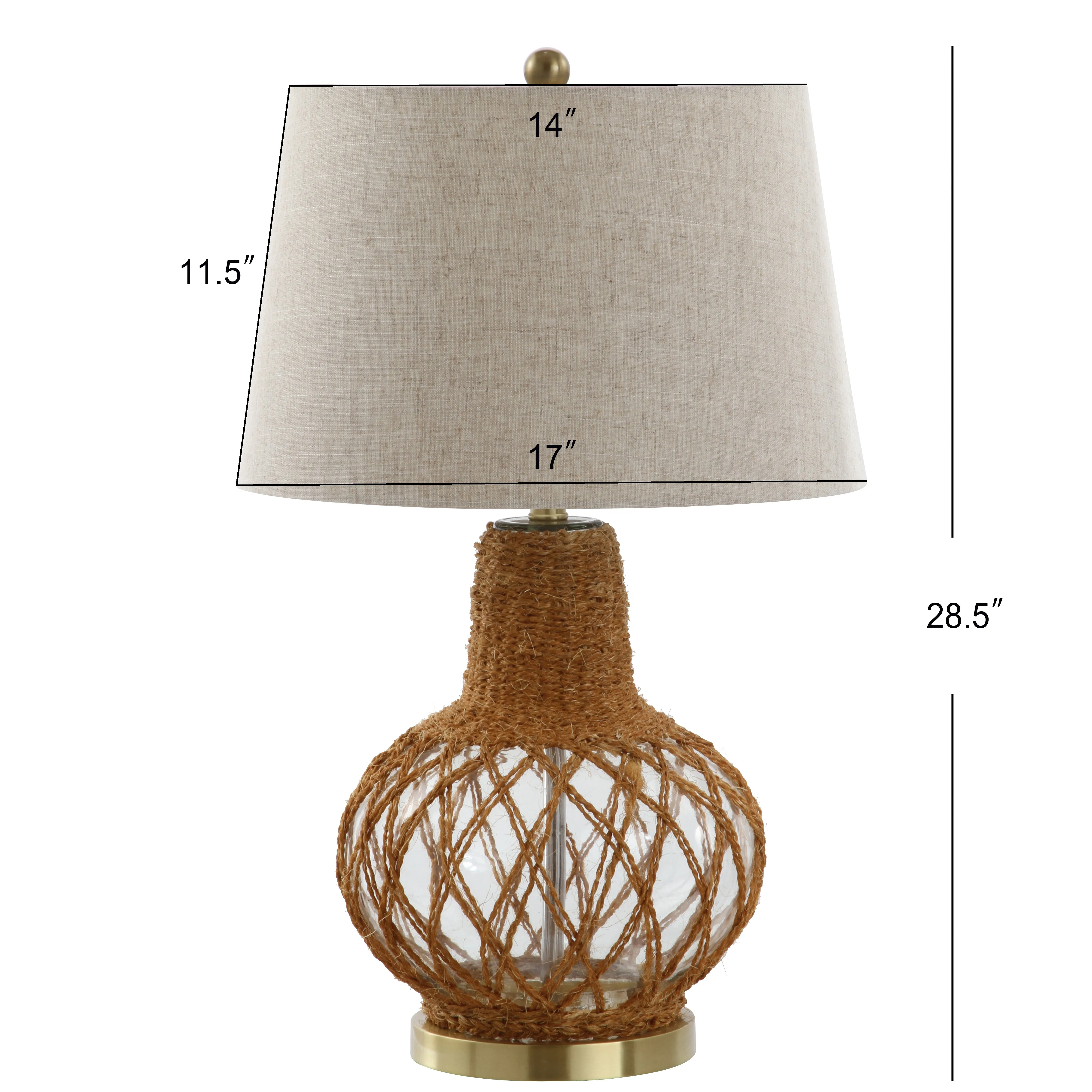 Avery 28.5" Glass /Rope LED Table Lamp