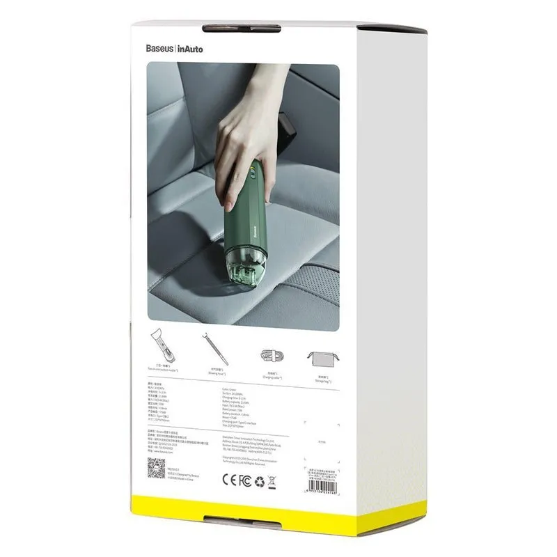 Baseus A2 Car Vacuum Cleaner - 5000pa Suction / Green