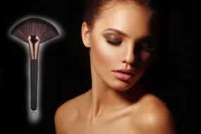 Black and Rose Gold Large Fan Makeup Brush