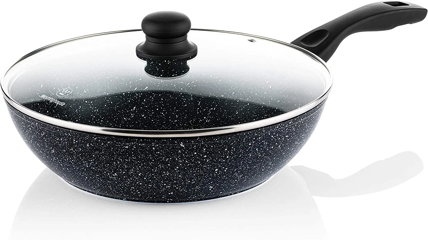 Black marble wok pot (12.5")