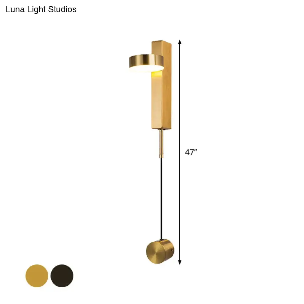 Black/Gold LED Flush Mount Wall Sconce - Sleek & Stylish Metallic Wall Lighting Fixture