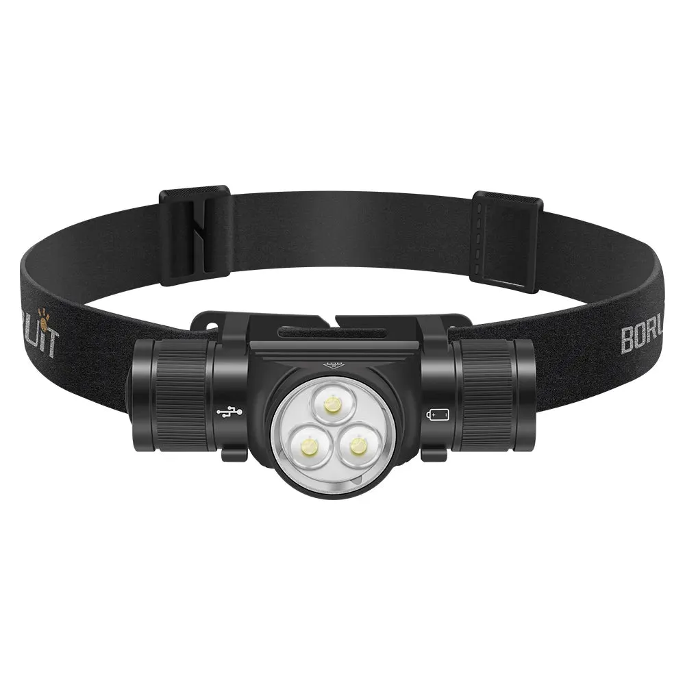 BORUiT HP330 Powerful LED Headlamp Type-C Rechargesble 18650 Headlight Waterproof Camping Fishing Head Torch Emergency Lantern