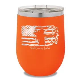 Bow USA Flag 12oz Stemless Wine Cup