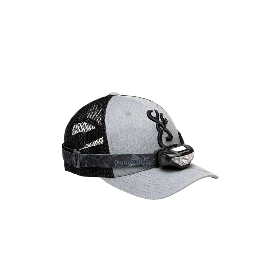 Browning Men's Headlamp Combo W 100 Lumen Light Gray Black Cap