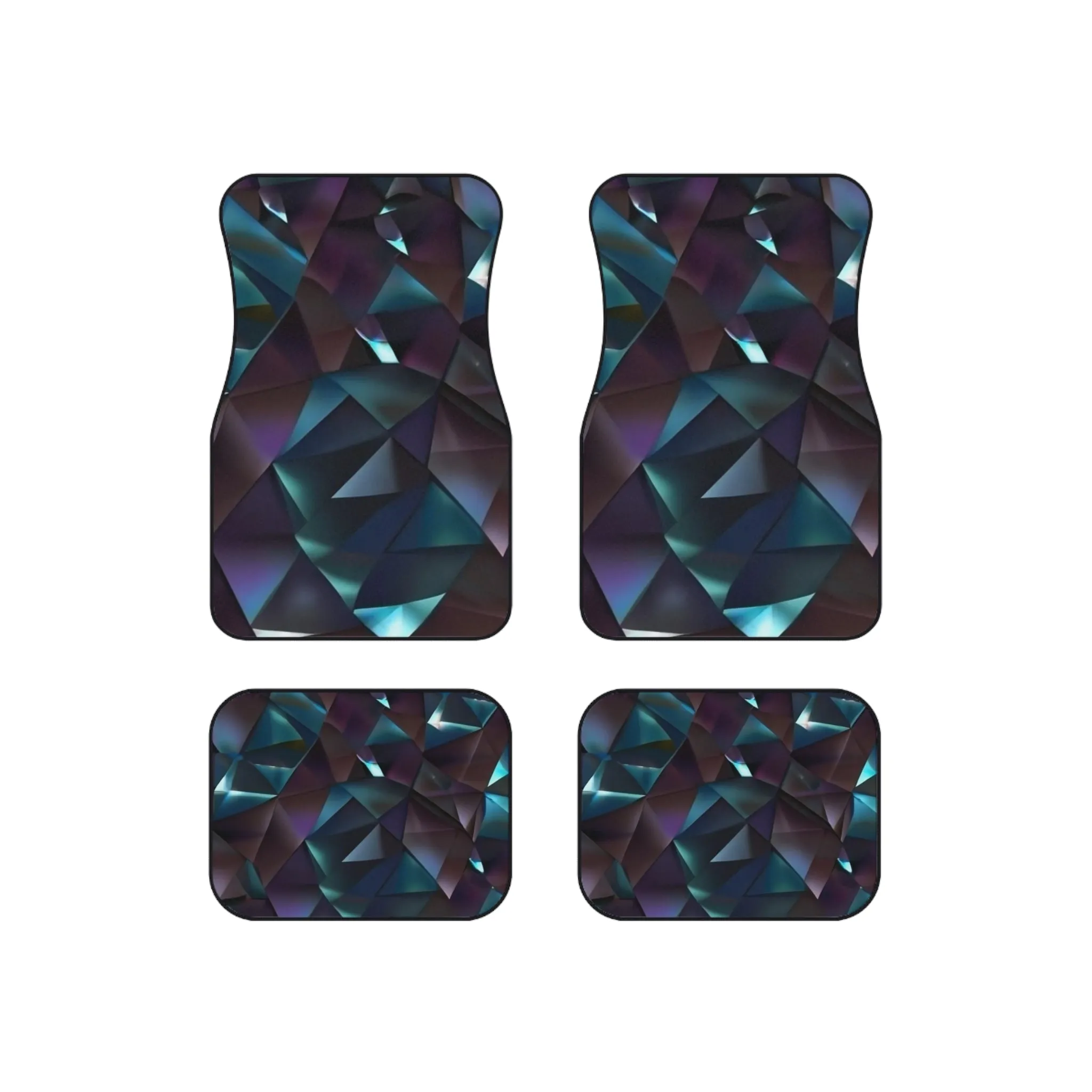 Car Mats (Set of 4) Purple, Blue & Black Diamond