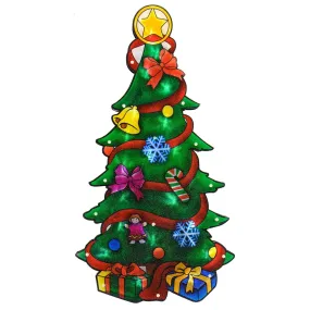 Christmas Tree LED Window Silhouette Battery Operated 46cm