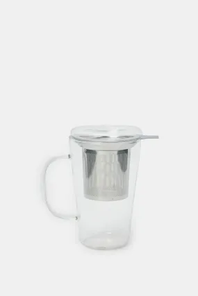 Clear Double Wall Glass Tea Cup With Filter (2 Piece)