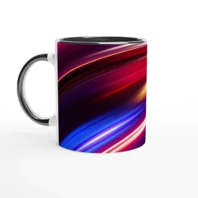 Colorful Wave in Black Ceramic Mug