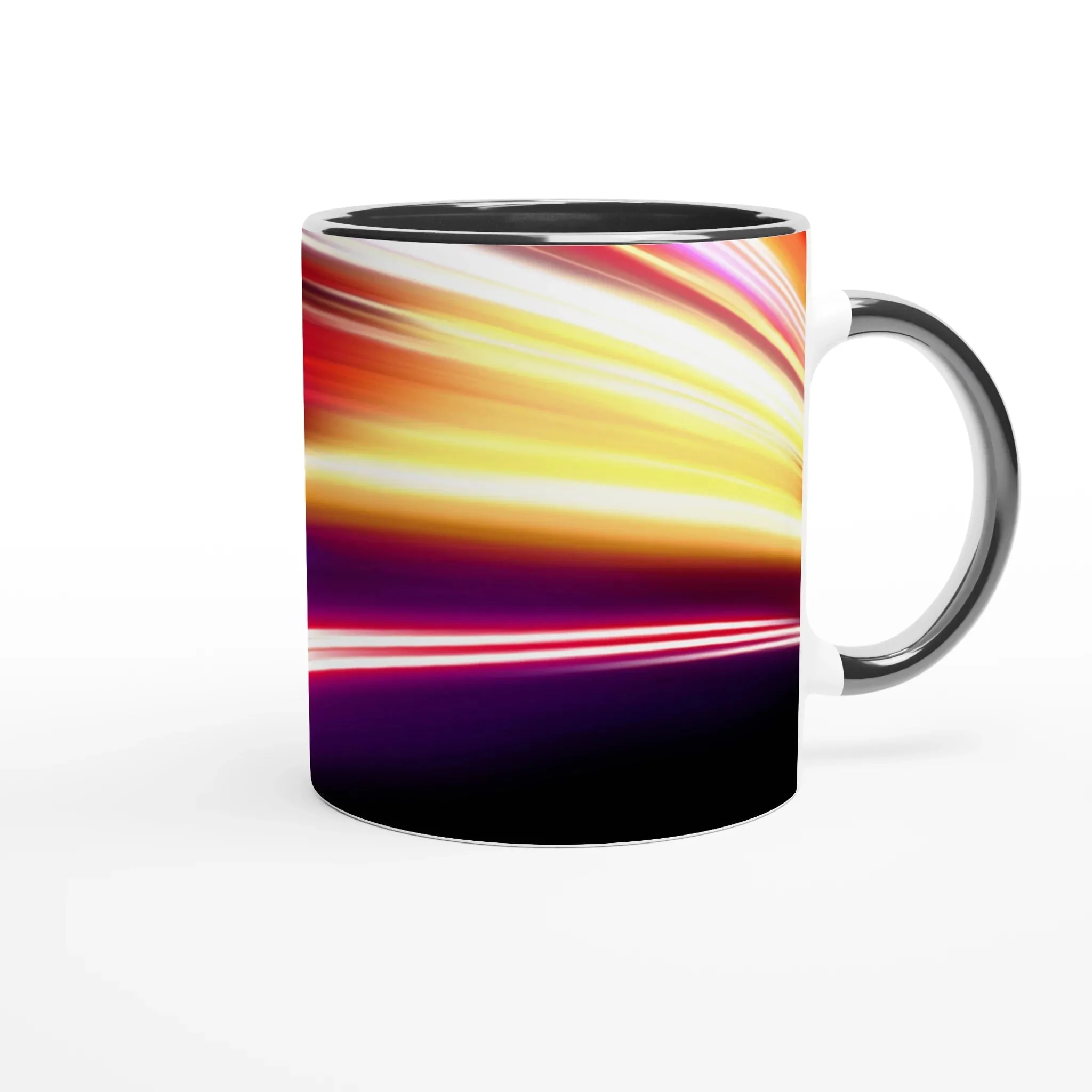 Colorful Wave in Black Ceramic Mug