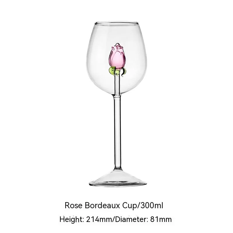 Creative Cute Rose Atmosphere Bordeaux White Wine Goblet