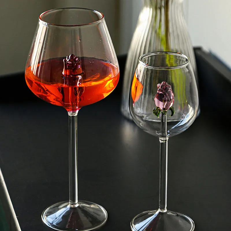 Creative Cute Rose Atmosphere Bordeaux White Wine Goblet