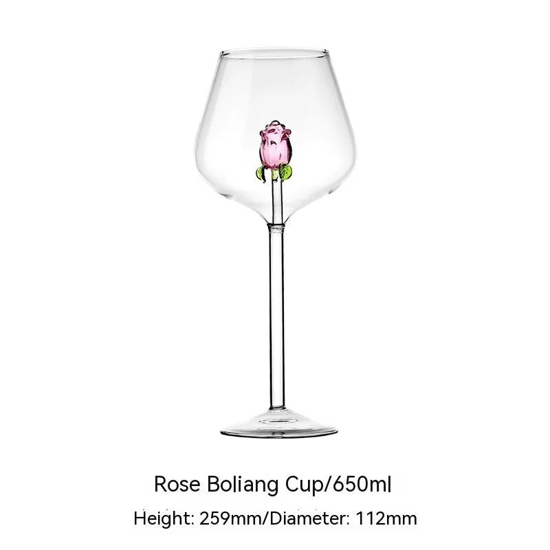 Creative Cute Rose Atmosphere Bordeaux White Wine Goblet