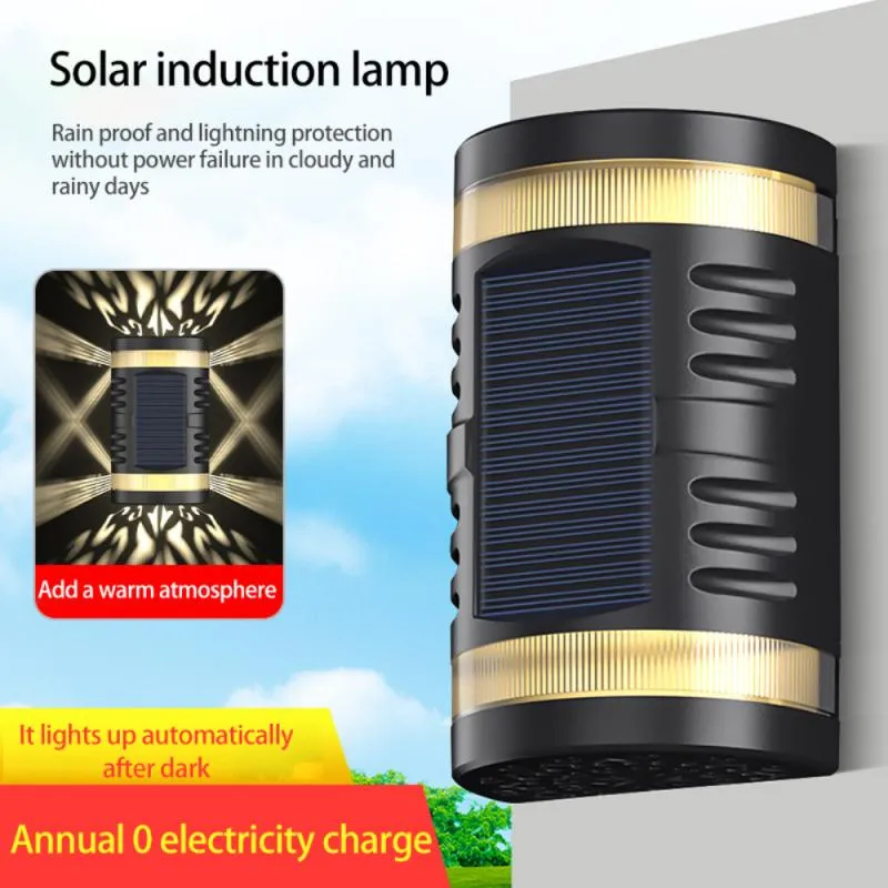 Decorative LED Solar Modern Artistic Projection Garden Wall Light