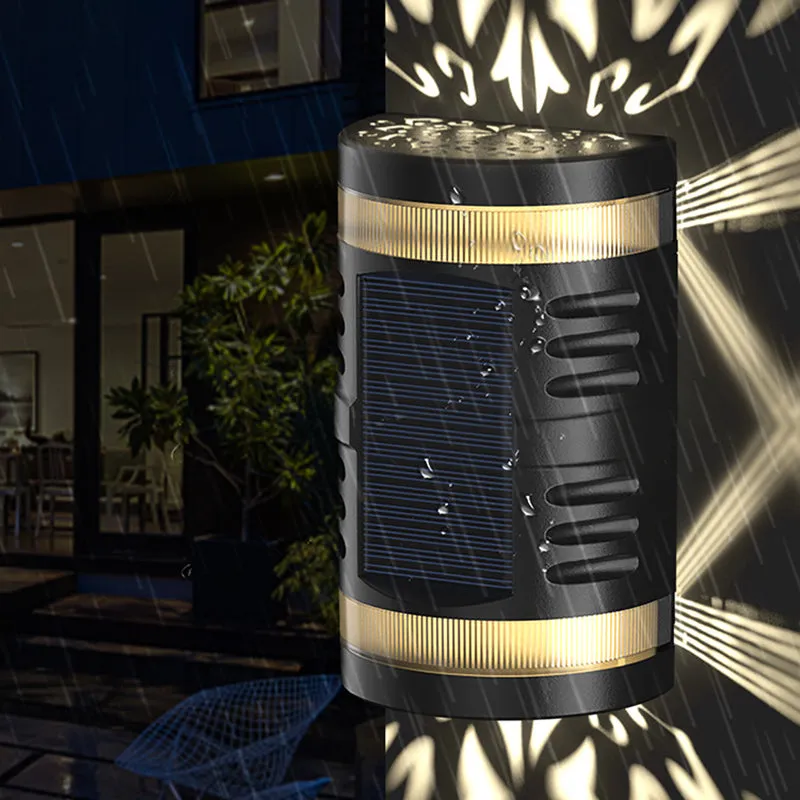 Decorative LED Solar Modern Artistic Projection Garden Wall Light