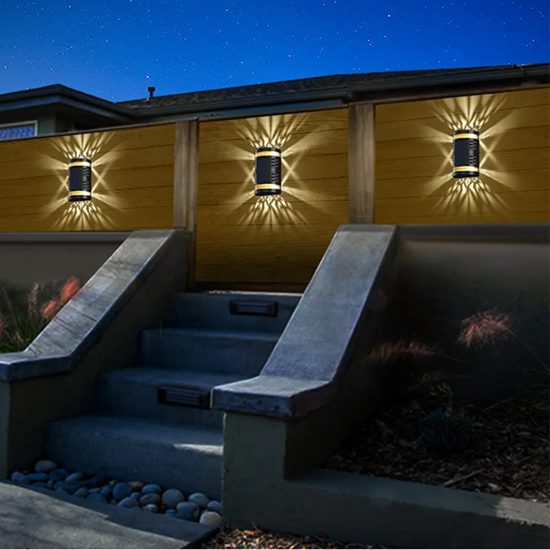 Decorative LED Solar Modern Artistic Projection Garden Wall Light