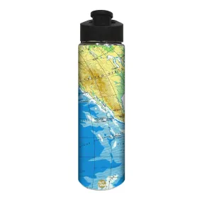 Designer Stainless Steel Running Water Bottle - World Map