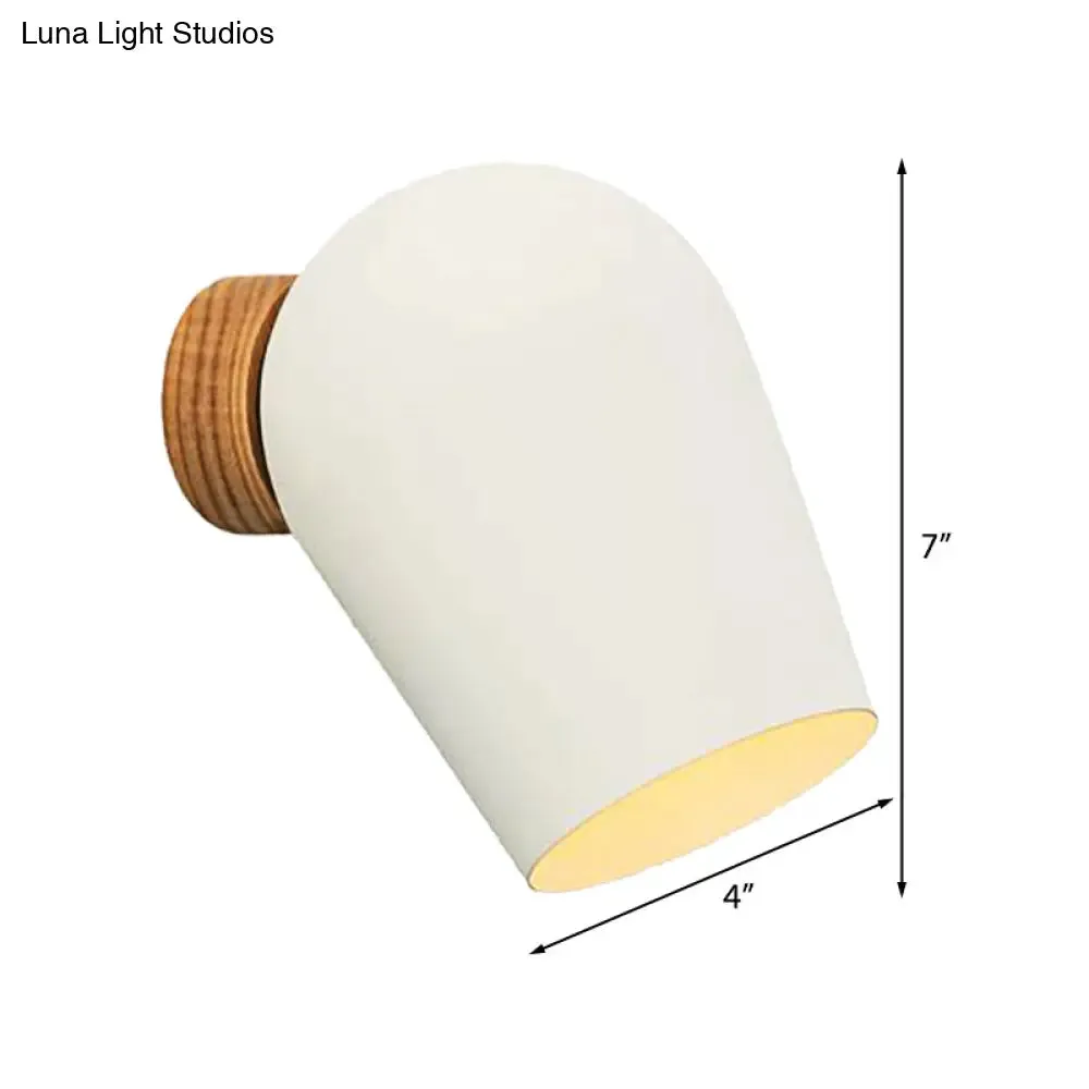 Dome Wall Mounted Light - White Metal Shade - 1 Light Nordic Wall Lighting for Bedside