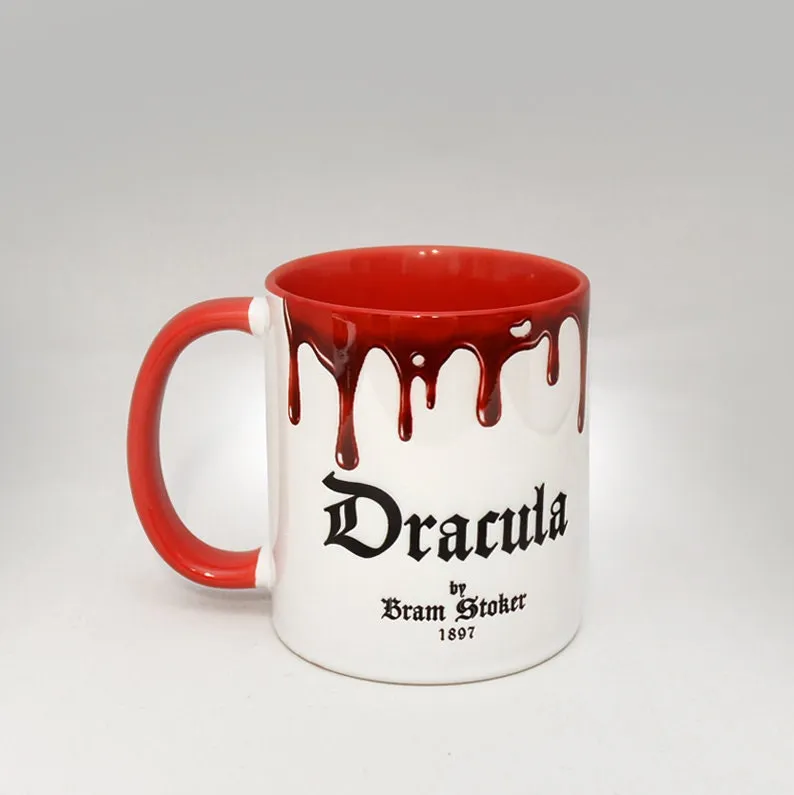 Dracula by Bram Stoker Mug. Coffee Mug with Dracula book design, Bookish Gift,Literature Mug, Book Lover Mug, Librarian gift.