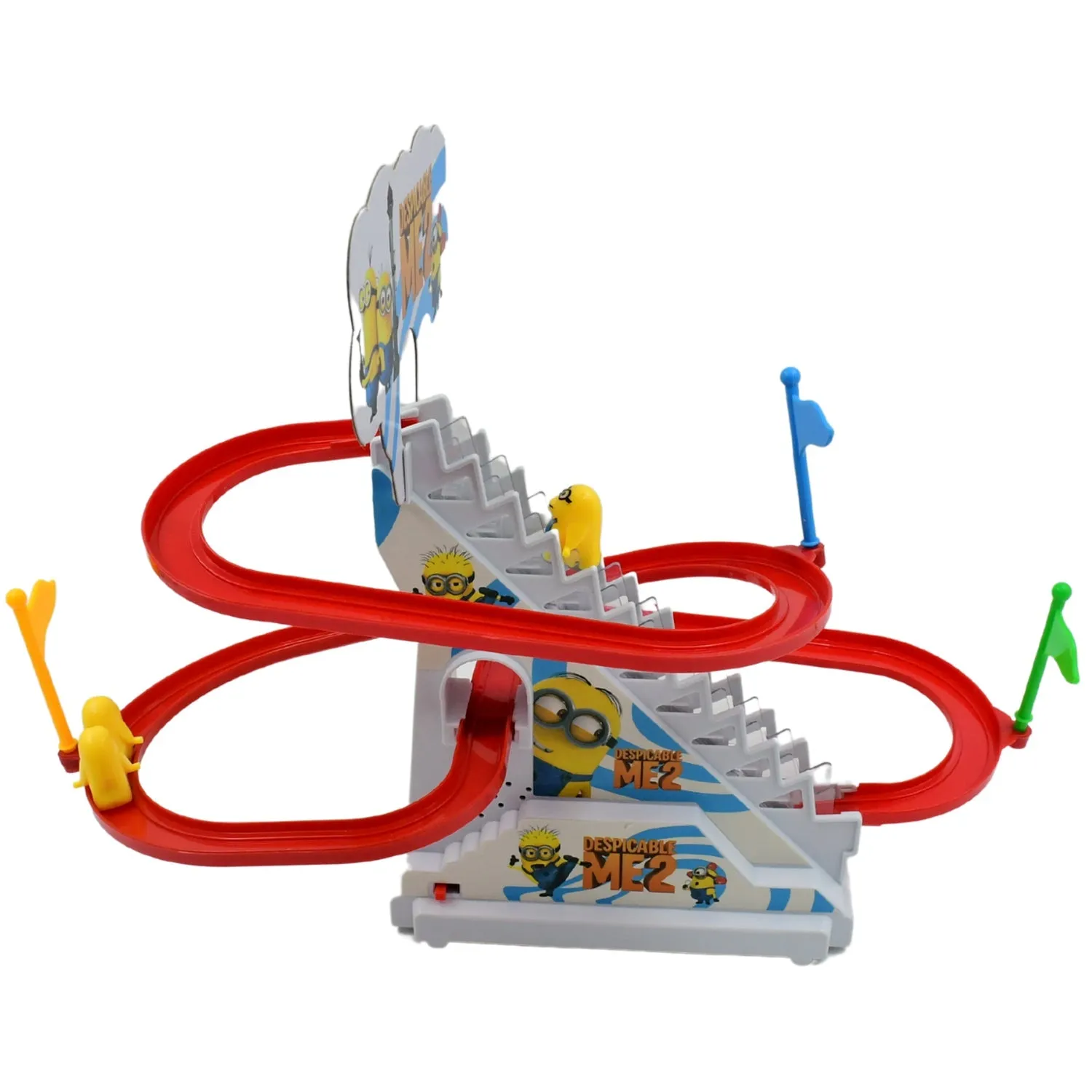 Ducks Climb Stairs Toy Roller Coaster, Electric Duck Chasing Race Track Set, Fun Duck Stair Climbing Toy with Flashing Lights Music and 3 Ducks, Small Ducks Climbing Toys