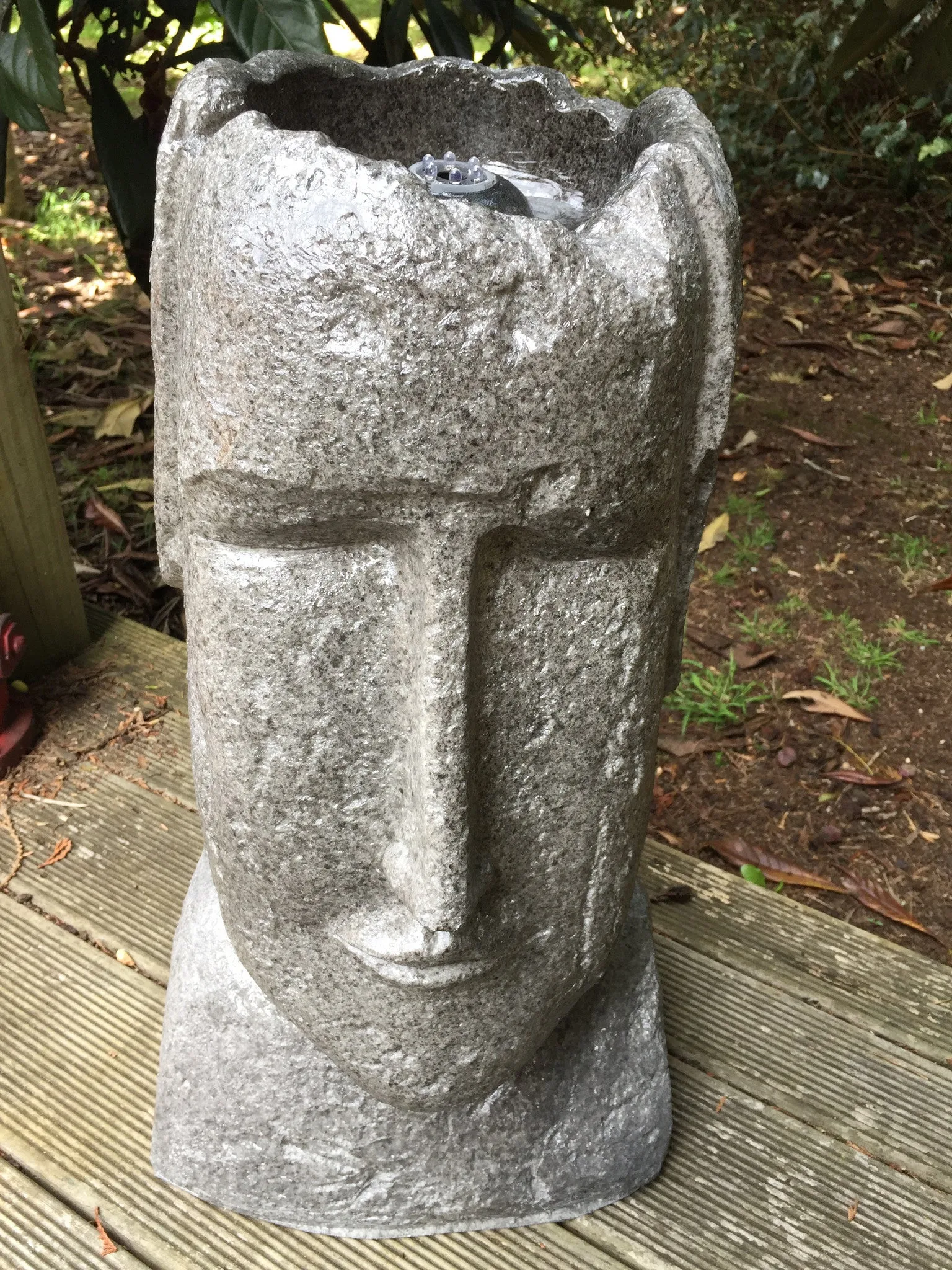 Easter Island Head Water Fountain With LED Light