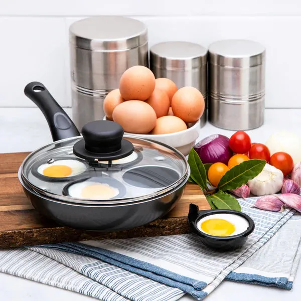 Egg Poaching Pan & Glass Lid 20cm