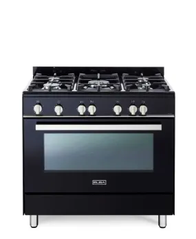 Elba Classic 90cm 5 Burner Gas Cooker With Electric Oven - Black