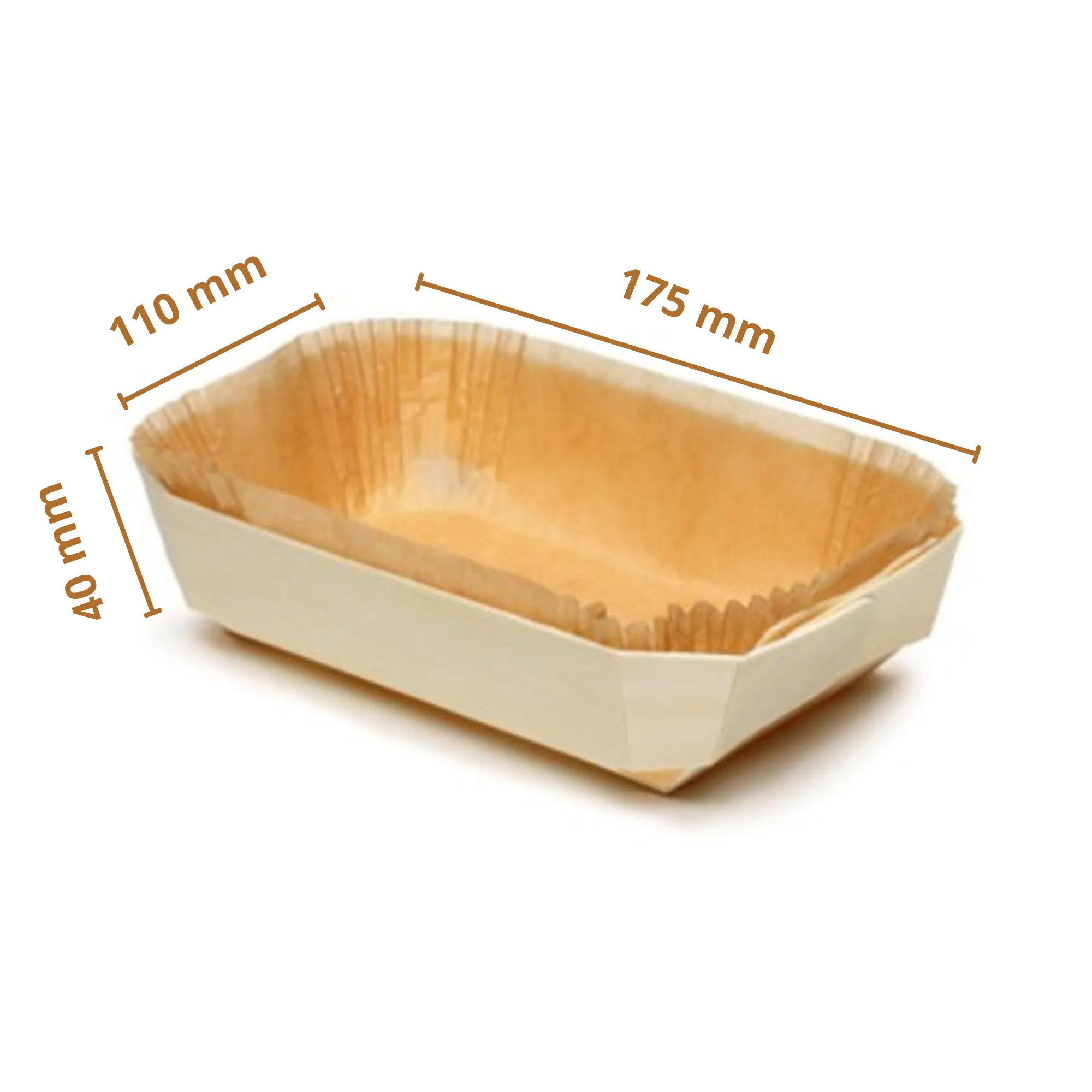 Esslly Rectangular Wooden Baking Mold (175x110x40 mm)