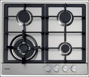 Euro Appliances ECT60WCX 60cm Natural Gas Cooktop - Special Order