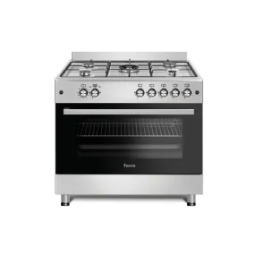 Ferre 5 Gas Burner With Wok, Gas Oven - Stainless Steel